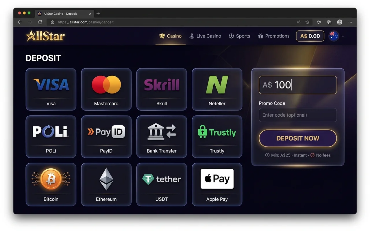 Payment methods and cashouts – AllStar